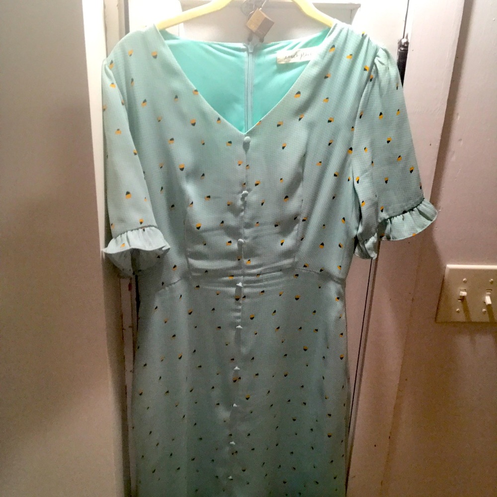 Baby Blue full length dress with pockets.- Small